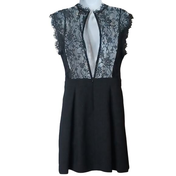 BCBGeneration Women's Black Fabric and Lace Mini Dress.Size 8 - Picture 8 of 12